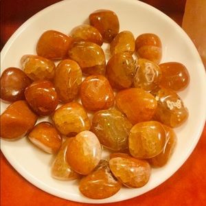 3x Fire Agates, Gemstone Quality, Tumbled